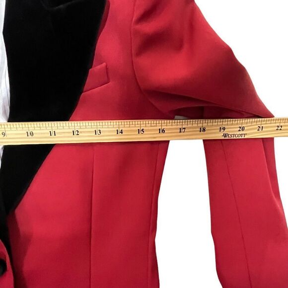 Racil Virgin Wool Suit Red Black Blazer & Pants Set Women’s Size 36 (US 4) New - Picture 9 of 16